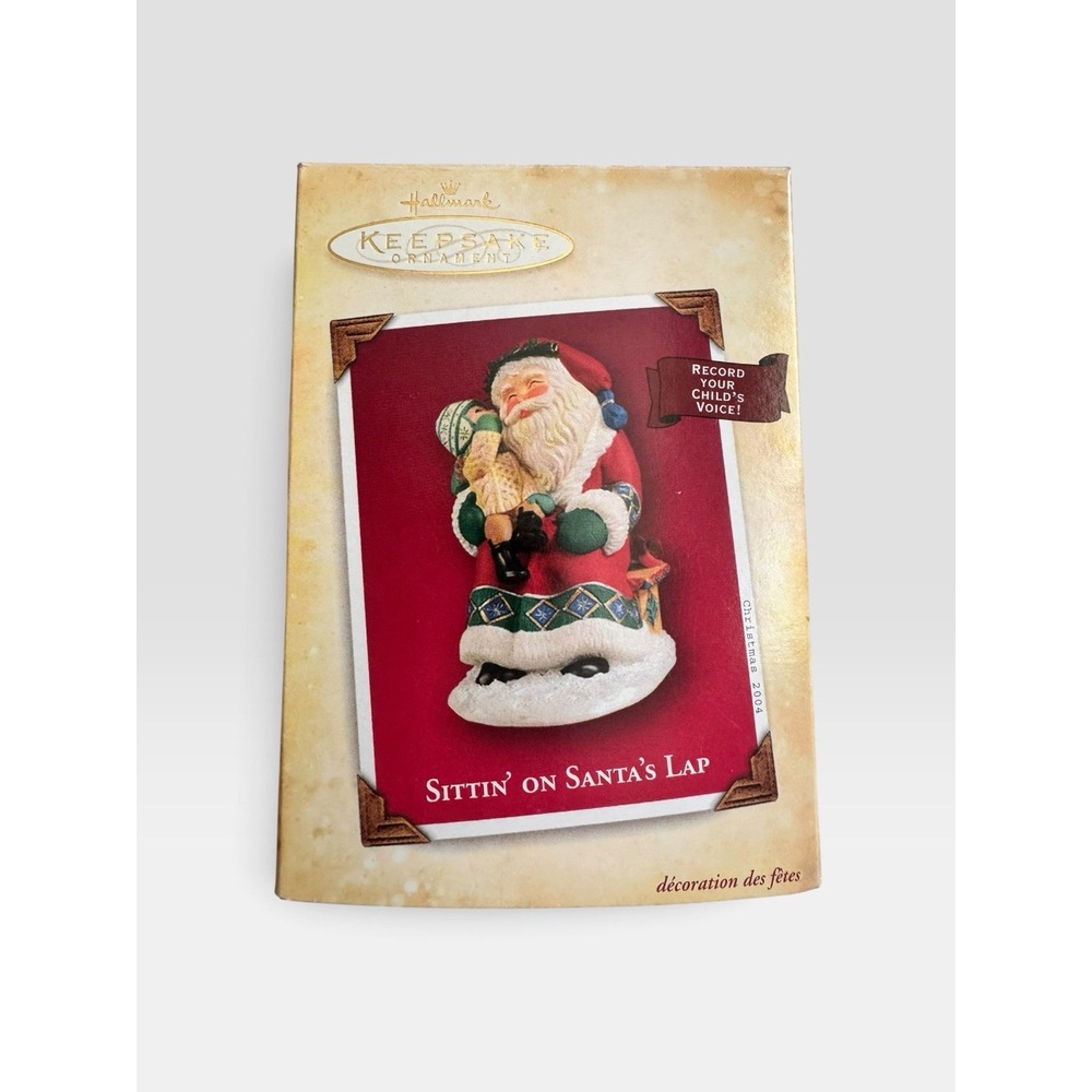 2004 Hallmark Keepsake Ornament Sitting on Santa's Lap Christmas 3.75" - Picture 5 of 7